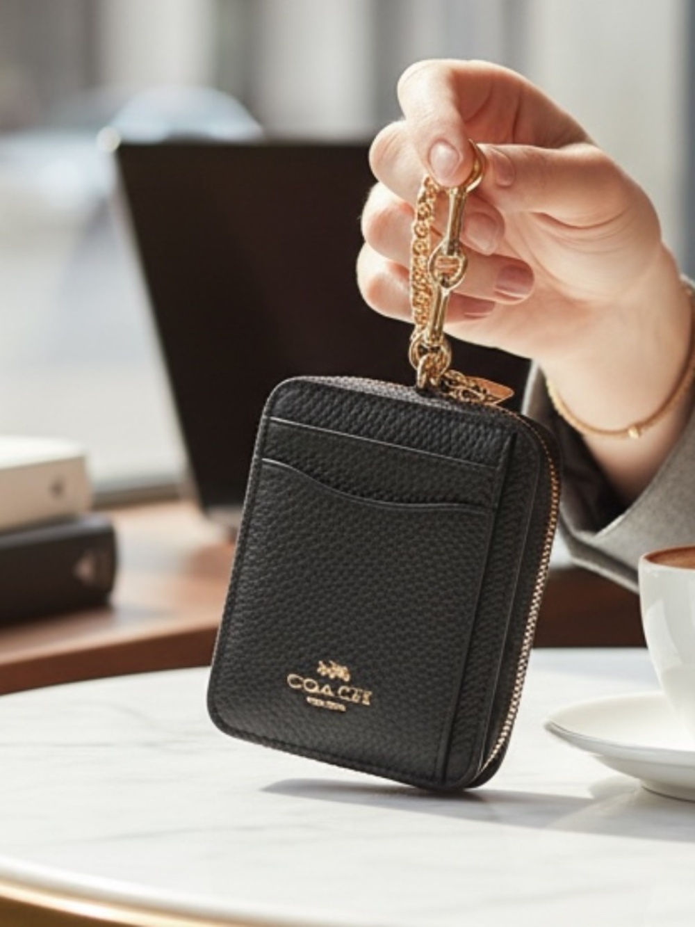 Coach purse wallet with chain & coin spot